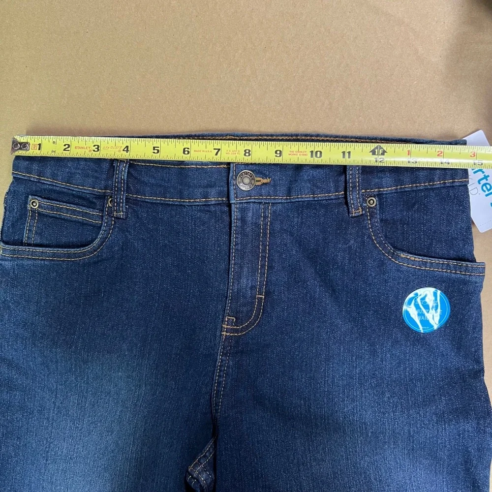 Carters Kid Boys Straight Fit Dark Wash‎ Jeans Adjustable Waist Size 12